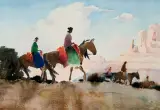 Southwest Riders by Gerard Curtis Delano, Watercolor, sold Apr 2023
