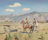 Oscar E. Berninghaus, Home Seekers in Indian Country, Oil on canvas