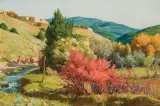Joseph Henry Sharp, Houses Where the Penitentes Live, Oil on canvas