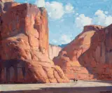 Riders in Canyon de Chelly by Edgar Alwin Payne, Oil on canvas, sold Apr 2023