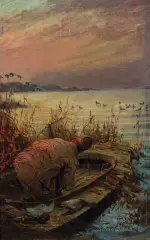 Edward Brewer, Duck Hunting, Oil on board