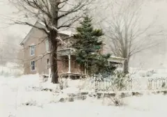 Richard Schmid, Spring Lake Farm House (The Atchison House), Gouache