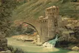 Clark Hulings, Mostar Bridge, Oil on canvas