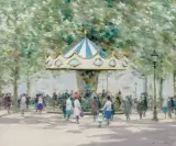 Andre Gisson, The Carousel, Oil on canvas