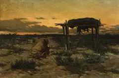 Warren Rollins, Plains Burial, Oil on canvas