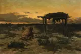 Warren Rollins, Plains Burial, Oil on canvas