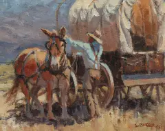 Suzanne Baker, Taking a Break, Oil on board