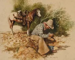 Tom Heflin, Chuck and Strawberry Near Seven Springs, Acrylic on board