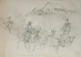 Charlie Dye, Pencil Study for Doan’s Crossing, Pencil on paper