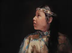 Sandra Harris, Indian Girl, Oil on board