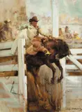 Joe Abbrescia, Bronc Rider, Oil on canvas
