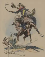 John Hampton, Hasty Retreat, Pen & Ink Watercolor