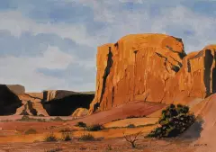 James Darum, Sunset on the Rocks, Watercolor