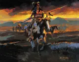 David Powell, Piegan Plunder, Oil on board
