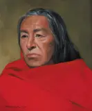 Roseta Santiago, Portrait of Tony in Santa Fe, Oil on board