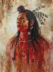 James Ayers, Blackfoot Leader, Oil on board