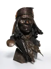 Geronimo by Ed Natiya, Bronze, cast 20/35, sold Aug 2023
