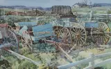 Thomas (Tom) Hill, Wagons in the Desert, Watercolor