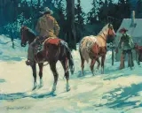 Gary Carter, Elk Camp at Hillguard, Oil on board