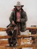Howard Rogers, Montana Cowboy, Oil on board