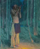 E. Irving Couse, Song of the Blue Aspens, Oil on canvas