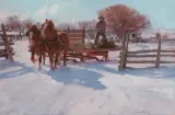 Grant Redden, Wyoming Winter, Oil on board
