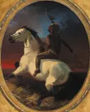 James Walker, White Horse, Oil on board