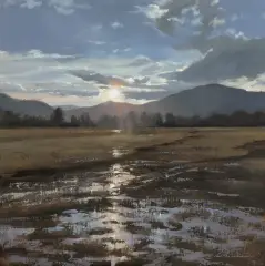After the Rains by Tom Browning, Oil on board, sold Aug 2023