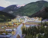 Jerry Jordan, Storybook Town, Red River, NM, Oil on canvas
