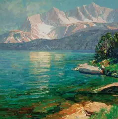 Alan Wolton, Mt Goode Over Long Lake, Oil on canvas