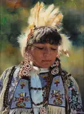 Don Crowley, Golden Plumes, Oil on canvas