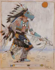 Oreland Joe Sr., Blue Sky Medicine Horse, Acrylic and ink