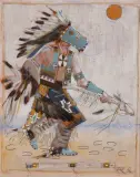 Oreland Joe Sr., Blue Sky Medicine Horse, Acrylic and ink