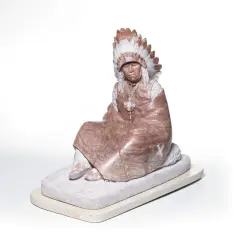 Oreland Joe Sr., Sitting by the Fire, Utah Alabaster