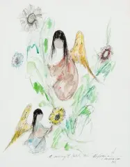 Ettore DeGrazia, Angel Sketch, Watercolor