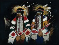 Kevin Red Star, Crow Indian Slow Dancers, Mixed Media on canvas