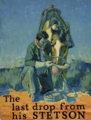 Lon Megargee, The Last Drop from his Stetson, Oil on board