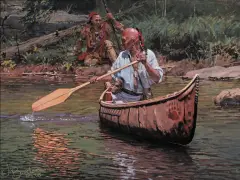 John Buxton, New Canoe, Oil on canvas