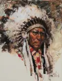 Harley Brown, Chief Bull Plume, Pastel