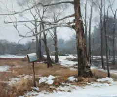 Kyle Ma, Winter Forest, Oil on board