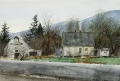 Thomas William James, Morning at North Bend, Gouache