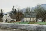 Thomas William James, Morning at North Bend, Gouache
