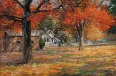 Fall Residence Landscape by Andy Thomas, Oil on canvas, sold Aug 2023