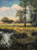 Parke Goodman, Summer Pasture, Oil on board