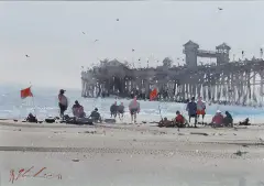 Joseph Zbukvic, Oceanside Pier, Watercolor