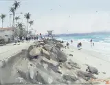 Joseph Zbukvic, Oceanside Beach, Watercolor