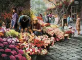 Alfredo Rodríguez, Zwishen den Blumen, Oil on canvas