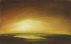 Untitled by David Bierk, oil on canvas 23 x 35cm, sold Jun 2020