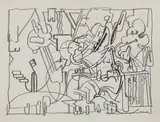 Eduardo Paolozzi, Untitled, pencil and crayon each sheet 17.5 x 25cm