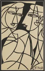 George Keyt, Untitled, acrylic on card stock paper 64 x 38cm Provenance: Clars Auction Gallery
